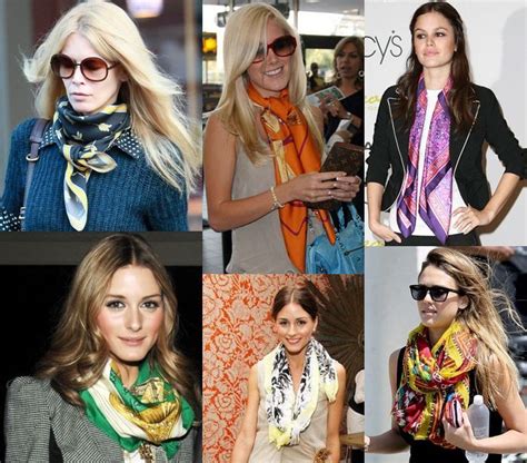 celebrities wearing scarves|silk scarf style ideas.